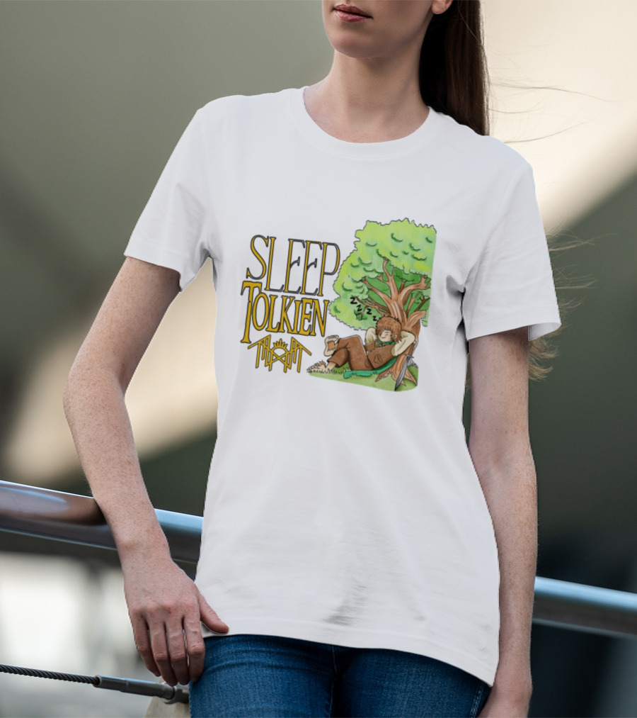 Sleep Tolkien Hobbit Nap Under Tree Fantasy T-Shirt
