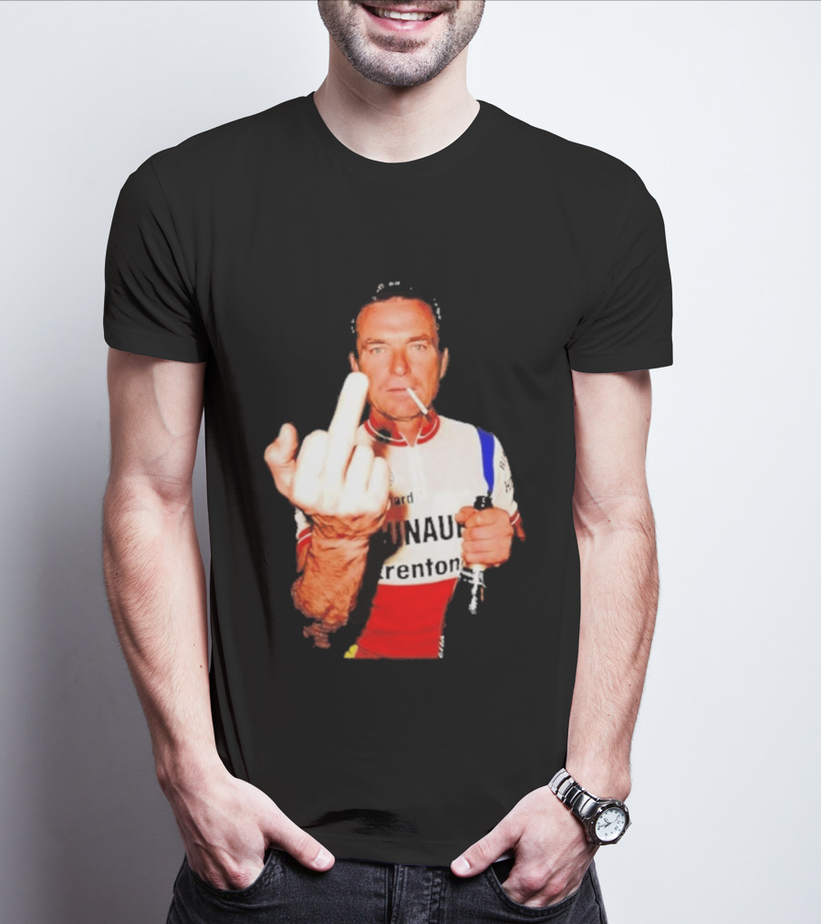 Bernard Hinault Tour De France Cigarette Beer Middle Finger T-Shirt