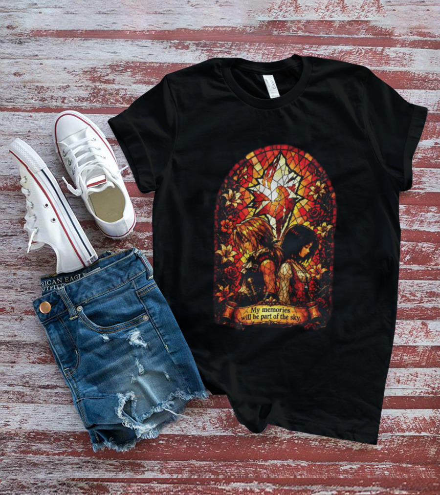 Final Fantasy Stained Glass Zidane And Garnet My Memories Will Be Part Of The Sky T-Shirt