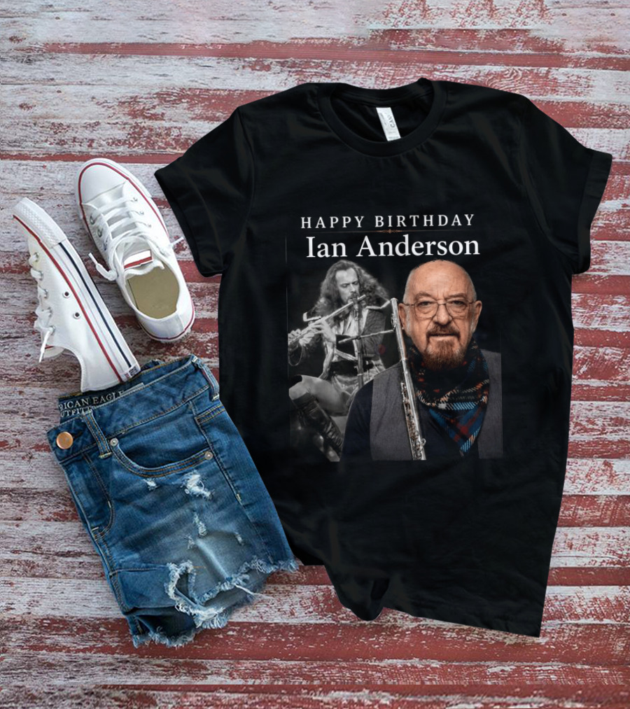 Ian Anderson Birthday Celebration Flute Iconic Musician T-Shirt