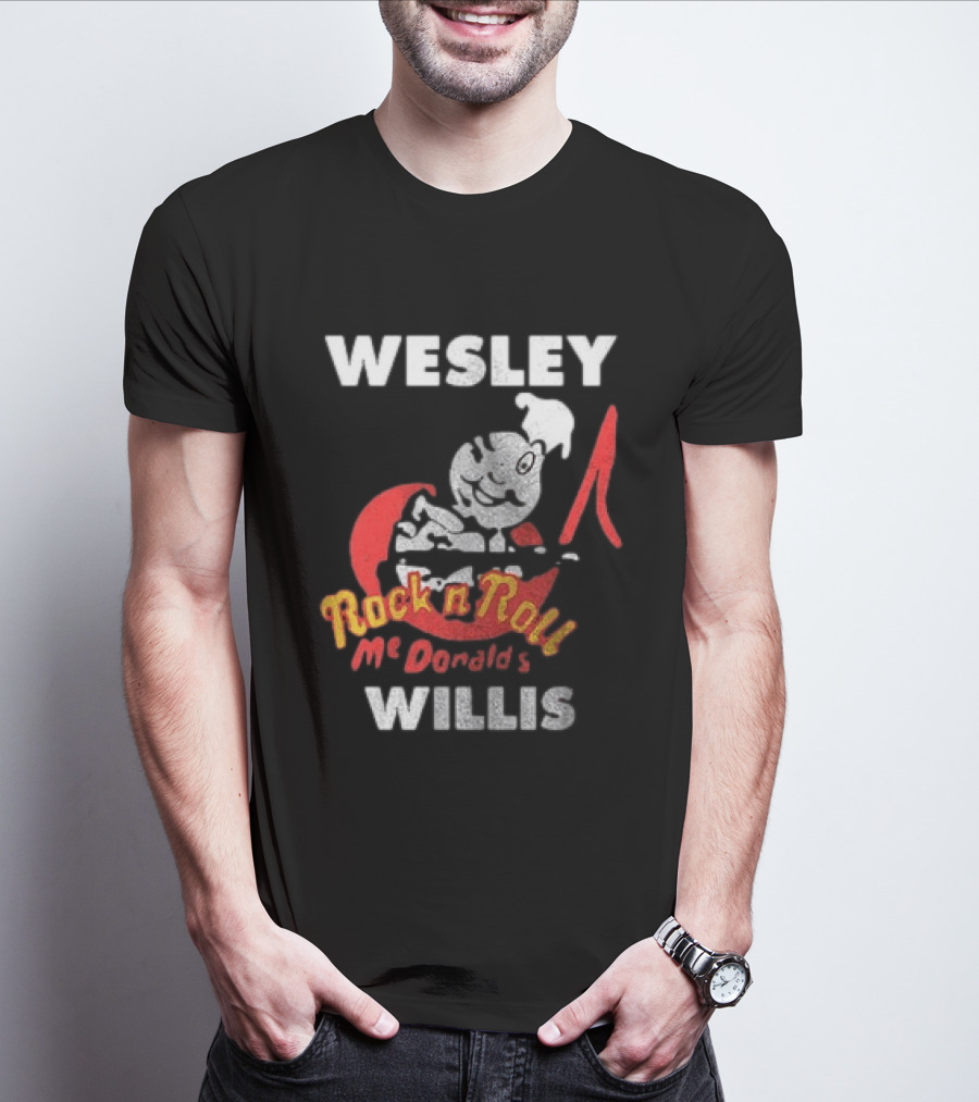 Wesley Willis McDonald's Rock N Roll Cartoon Character Moon T-Shirt