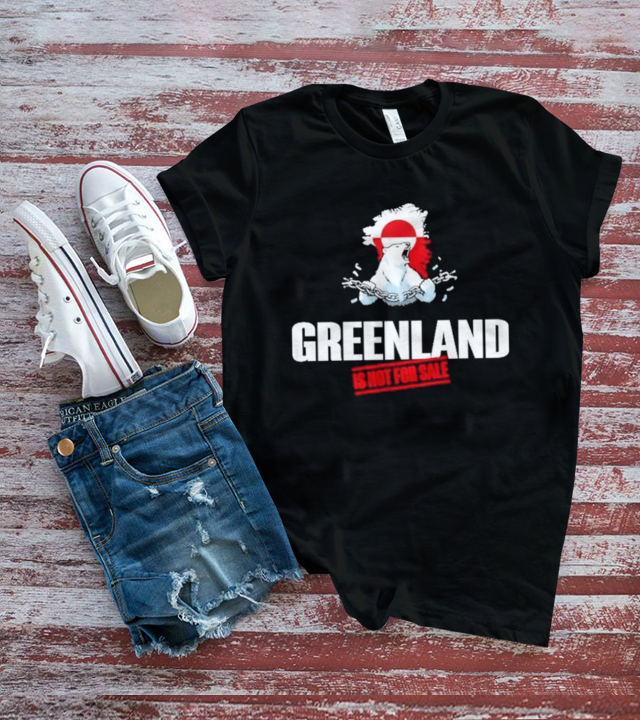 Greenland Is Not For Sale Polar Bear Art With Red Circle T-Shirt