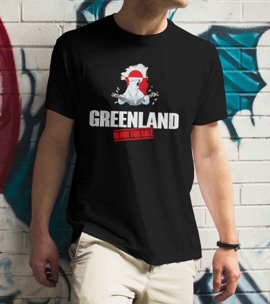 Greenland Is Not For Sale Polar Bear Art With Red Circle T-Shirt