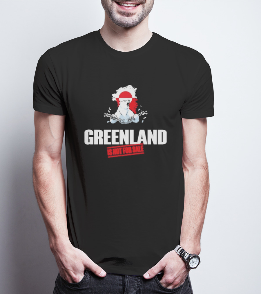 Greenland Is Not For Sale Polar Bear Art With Red Circle T-Shirt