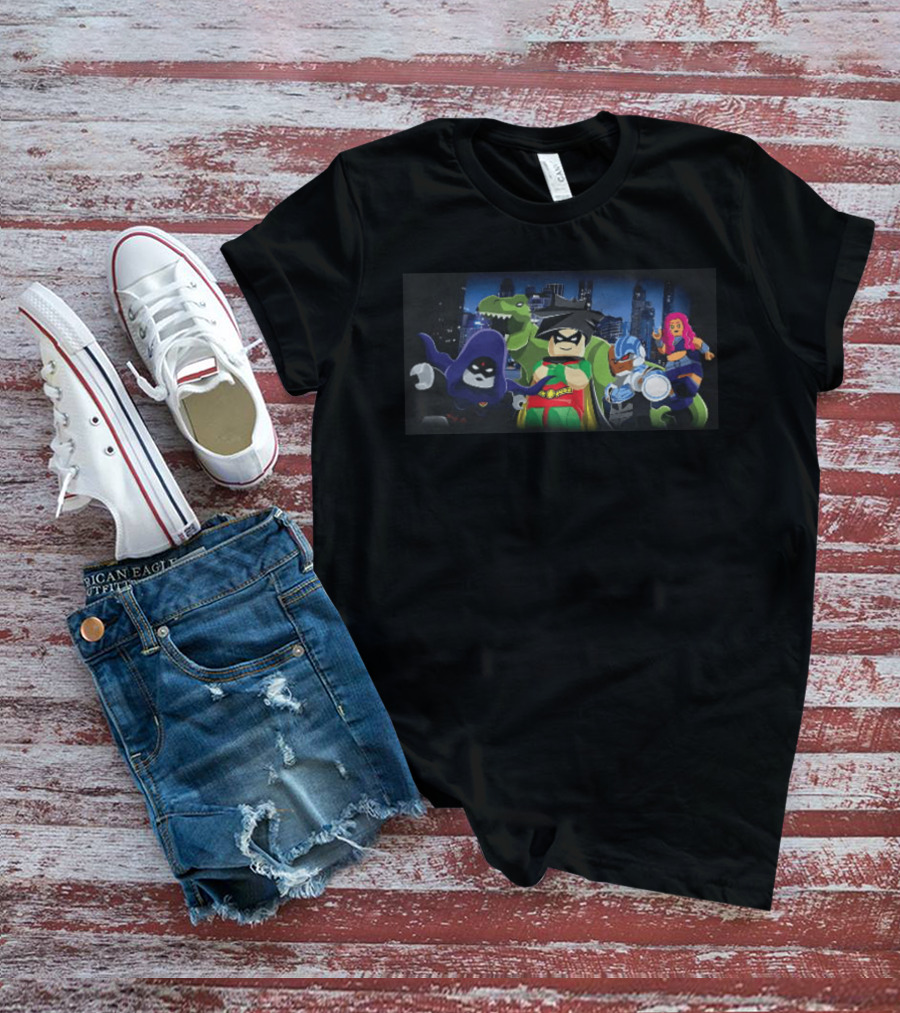 Raven Robin Cyborg Starfire Beast Boy LEGO Teen Titans DC Comics Characters T-Shirt