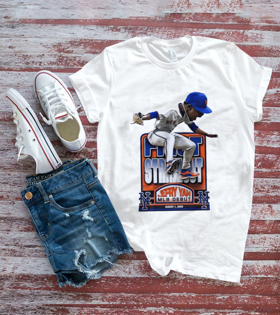 New York Mets Jepry Yan MLB Debut First Strikeout August 1 2008 T-Shirt