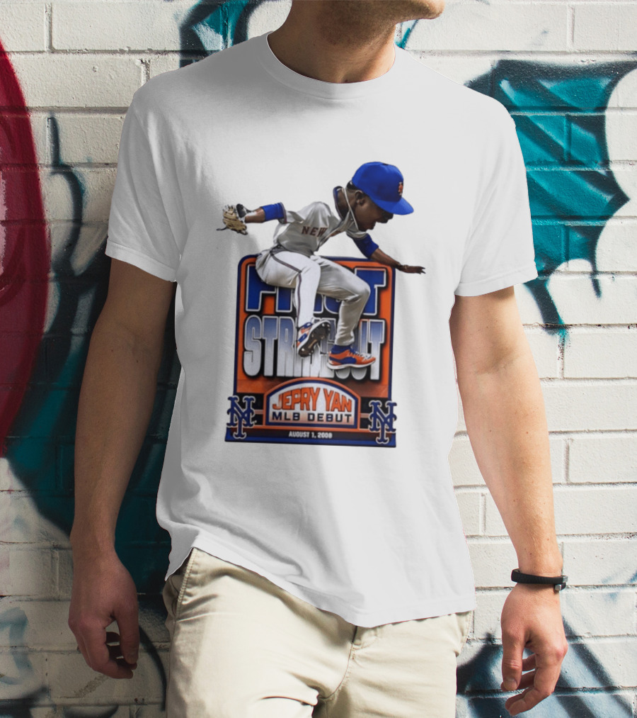New York Mets Jepry Yan MLB Debut First Strikeout August 1 2008 T-Shirt