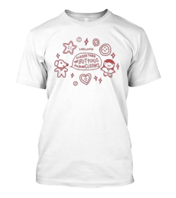 Lyn Lapid Store Buttons Colorful Stars Hearts And Mushroom T-Shirt