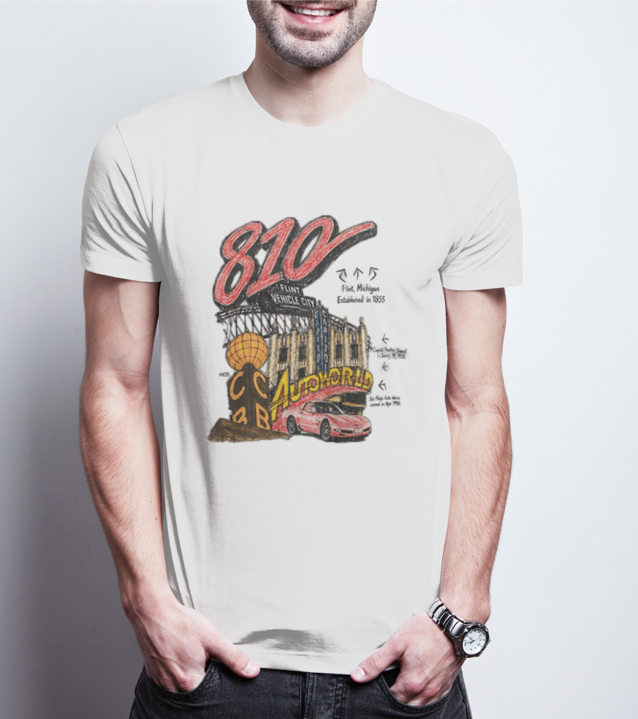 810 Flint Vehicle City Autoworld Grand Fountain Capitol Theatre McDonald's 810 Day Meal T-Shirt