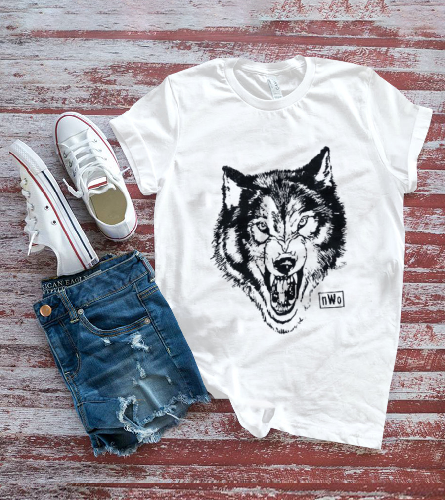 NWO New World Order Wolfpack Black Wolf Head T-Shirt