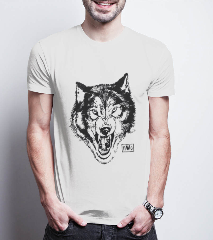 NWO New World Order Wolfpack Black Wolf Head T-Shirt