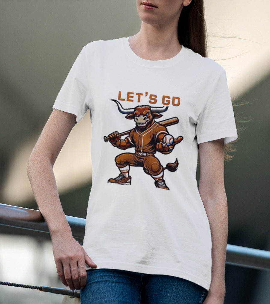 Texas Longhorns Baseball Let's Go Bull T-Shirt