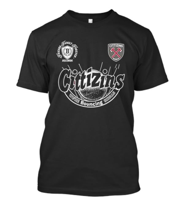 Cittizins We're Bouncing Skulls Friends Family Forever Records Football T-Shirt