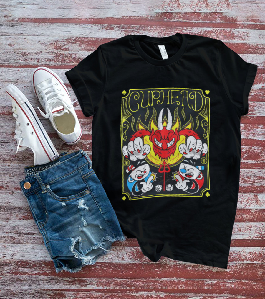Cuphead Chogrin Devil Flames Dice Devil Characters T-Shirt