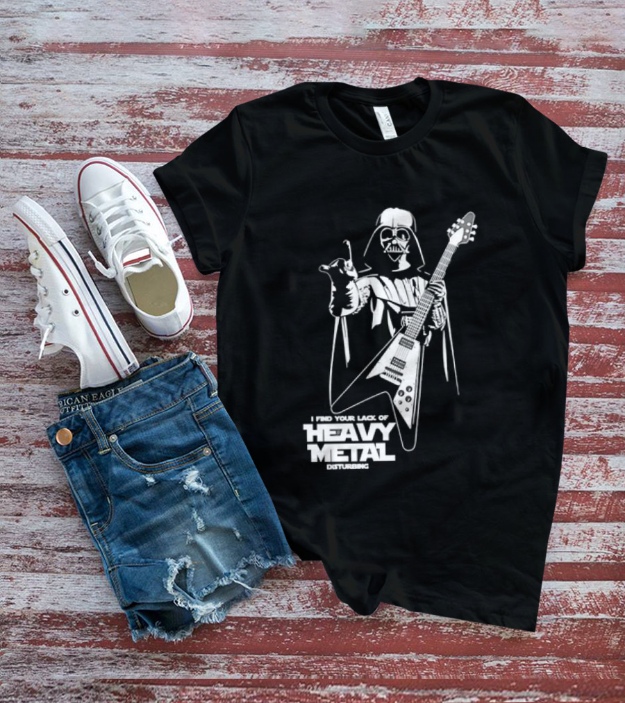 Darth Vader I Find Your Lack Of Heavy Metal Disturbing Guitar Jedi Star Wars T-Shirt