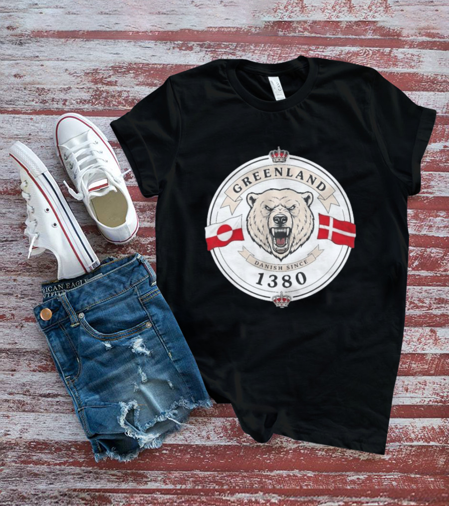 Greenland Danish Since 1380 Polar Bear Flags T-Shirt