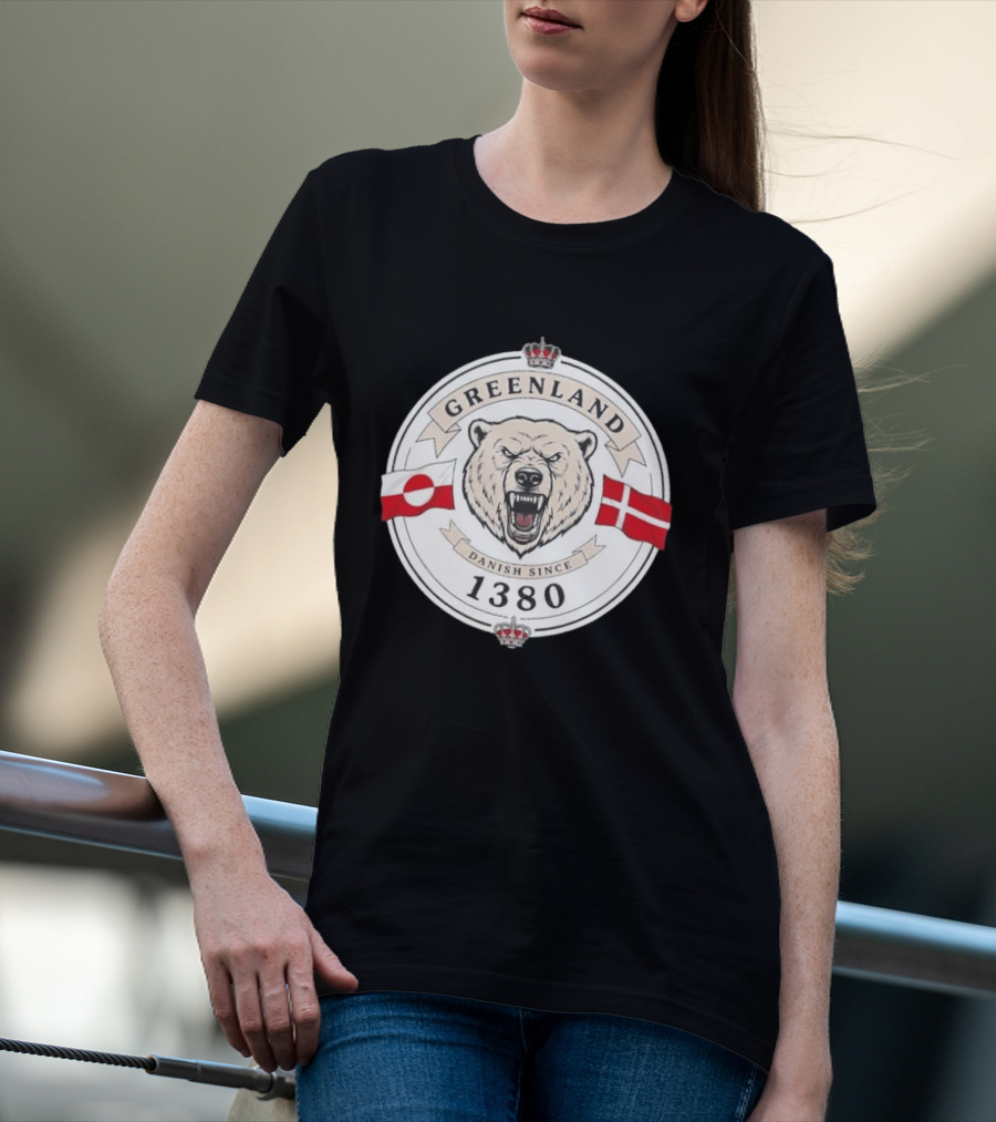 Greenland Danish Since 1380 Polar Bear Flags T-Shirt