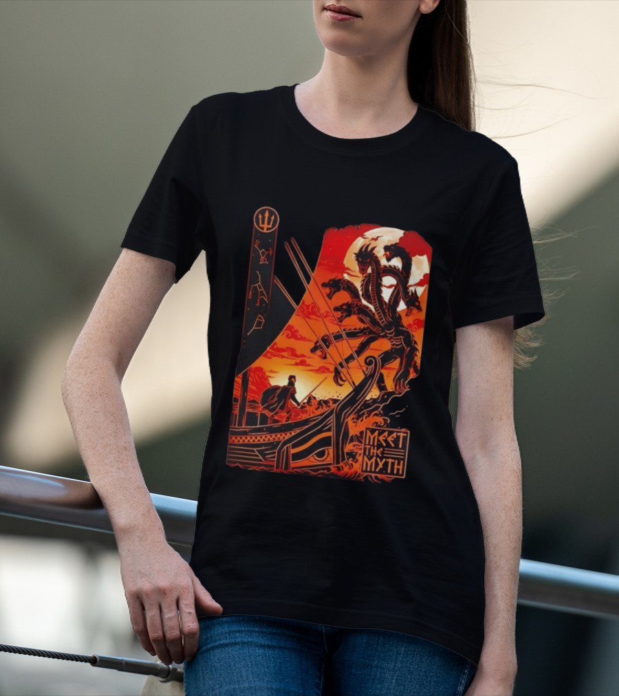 Meet The Myth Hydra Greek Mythology Hercules Dramatic Battle Scene T-Shirt