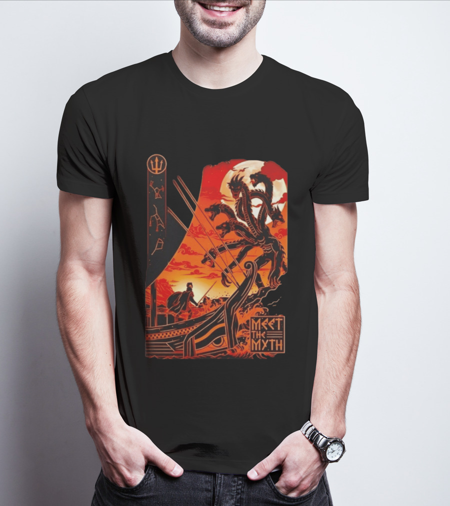 Meet The Myth Hydra Greek Mythology Hercules Dramatic Battle Scene T-Shirt
