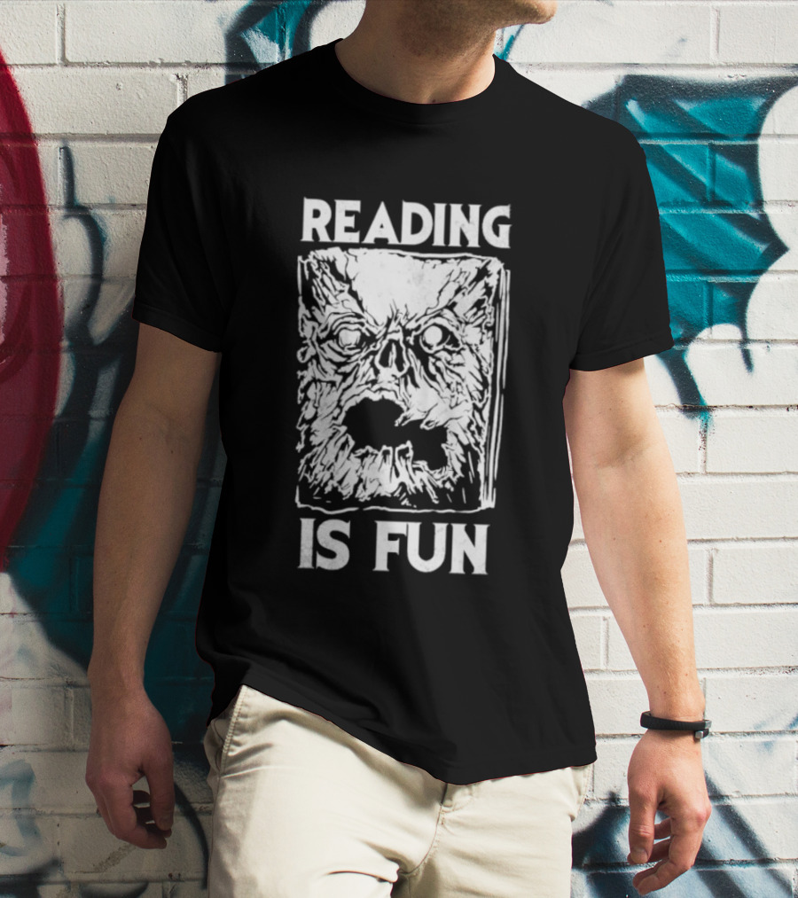 Necronomicon Reading Is Fun Creepy Face T-Shirt