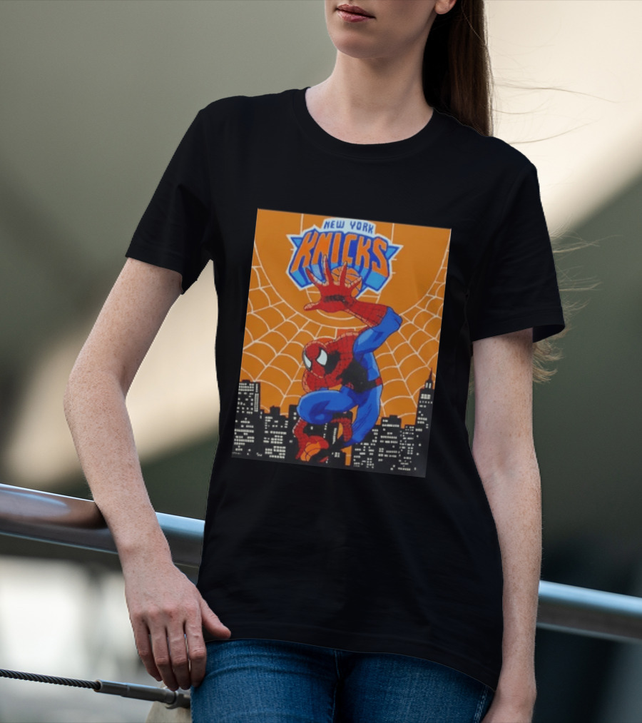 New York Knicks Spider Man Basketball T-Shirt