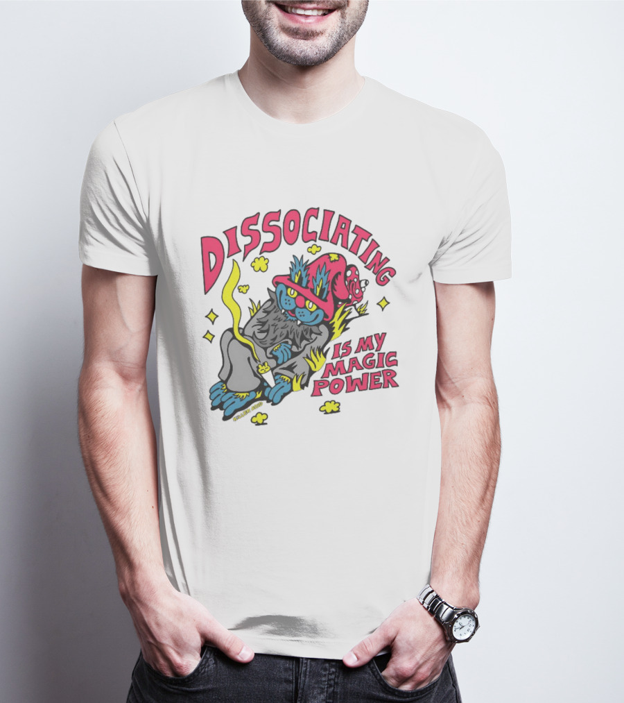 Dissociating Is My Magic Power Killer Acid Wizard Cat T-Shirt