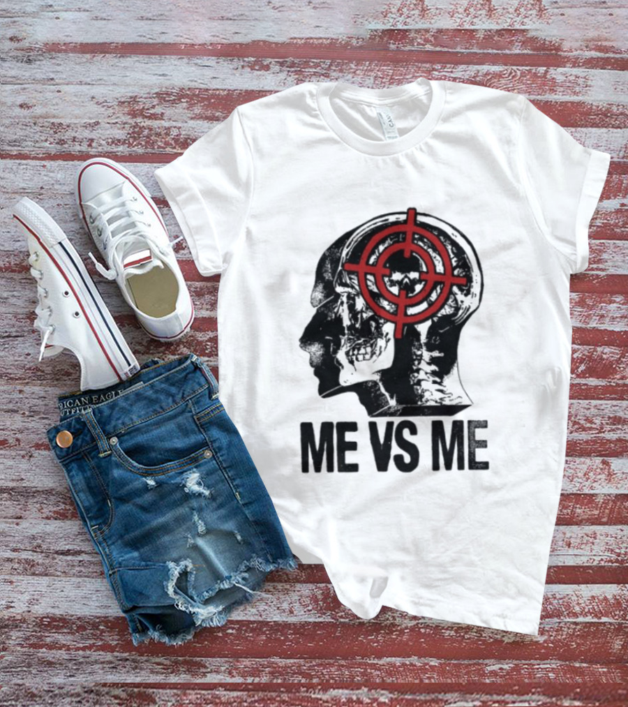 Get A Real Job Kid Store Me Vs Me White Target Head T-Shirt