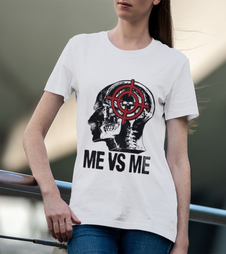 Get A Real Job Kid Store Me Vs Me White Target Head T-Shirt