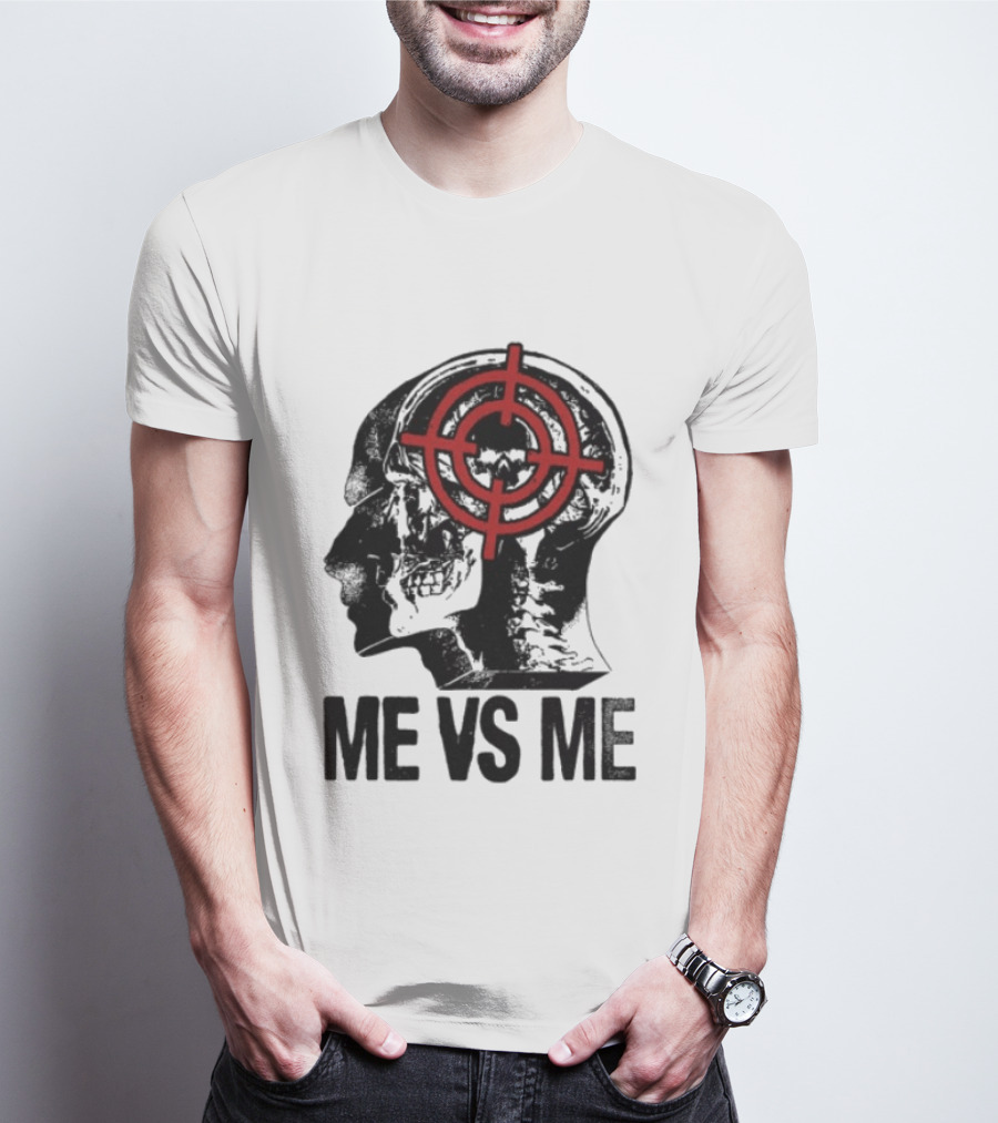 Get A Real Job Kid Store Me Vs Me White Target Head T-Shirt
