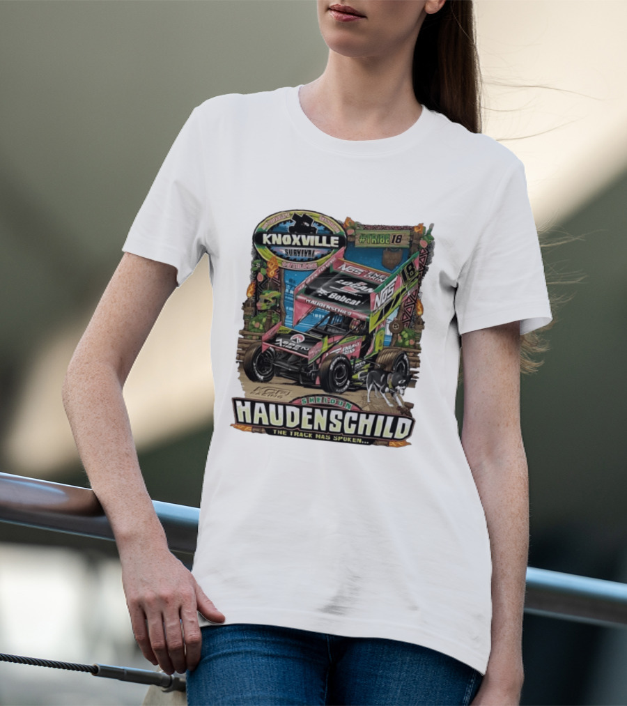 Sheldon Haudenschild Knoxville Survival Outrace Tribe 18 The Track Has Spoken NOS Energy Sprint Car Racing T-Shirt