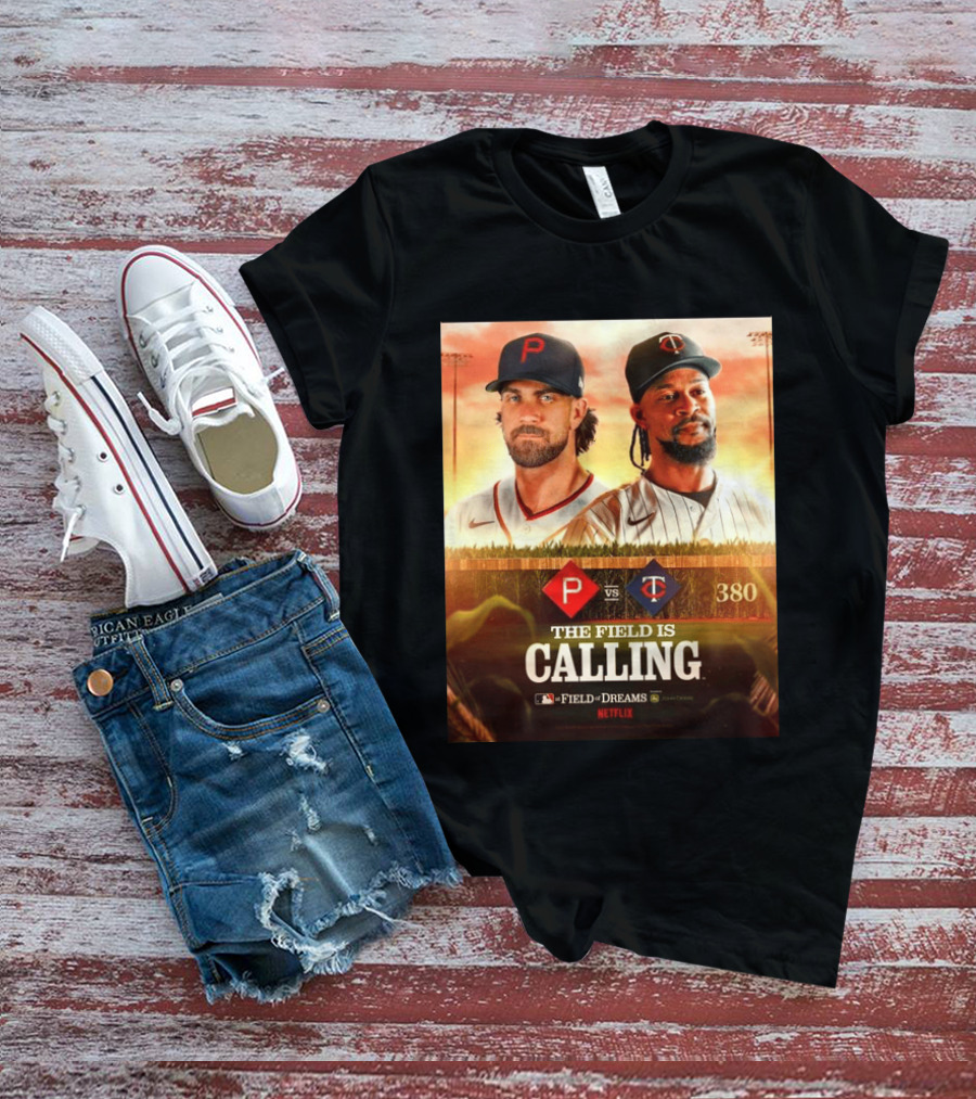 Philadelphia Vs Minnesota MLB Field Of Dreams Bryce Harper Byron Buxton Netflix 380 T-Shirt