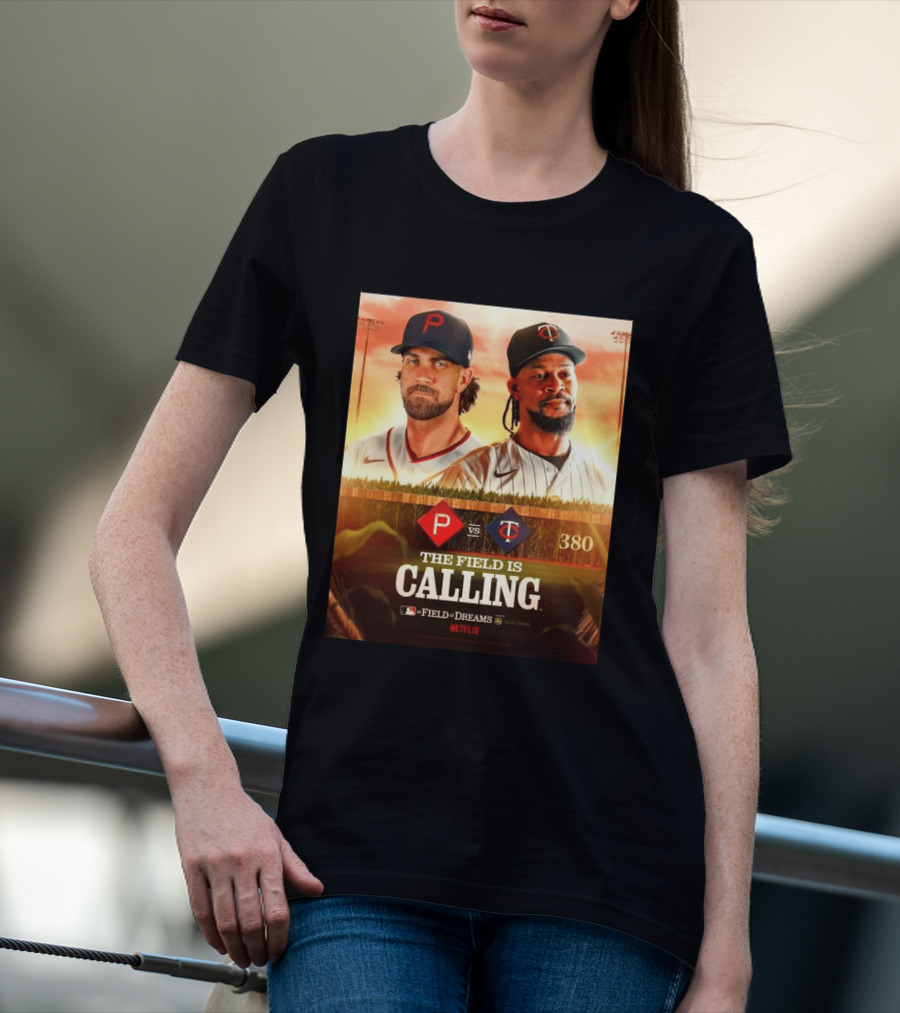 Philadelphia Vs Minnesota MLB Field Of Dreams Bryce Harper Byron Buxton Netflix 380 T-Shirt