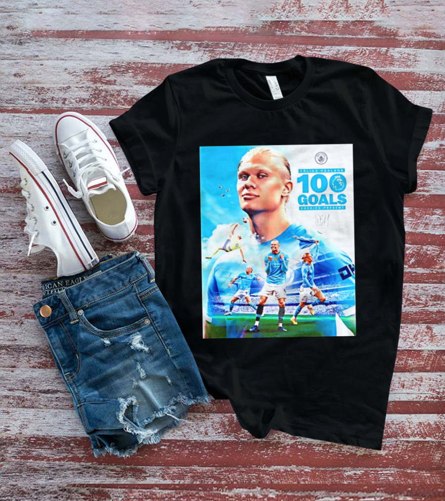 Erling Haaland 100 Goals Premier League 2022 2023 Present T-Shirt
