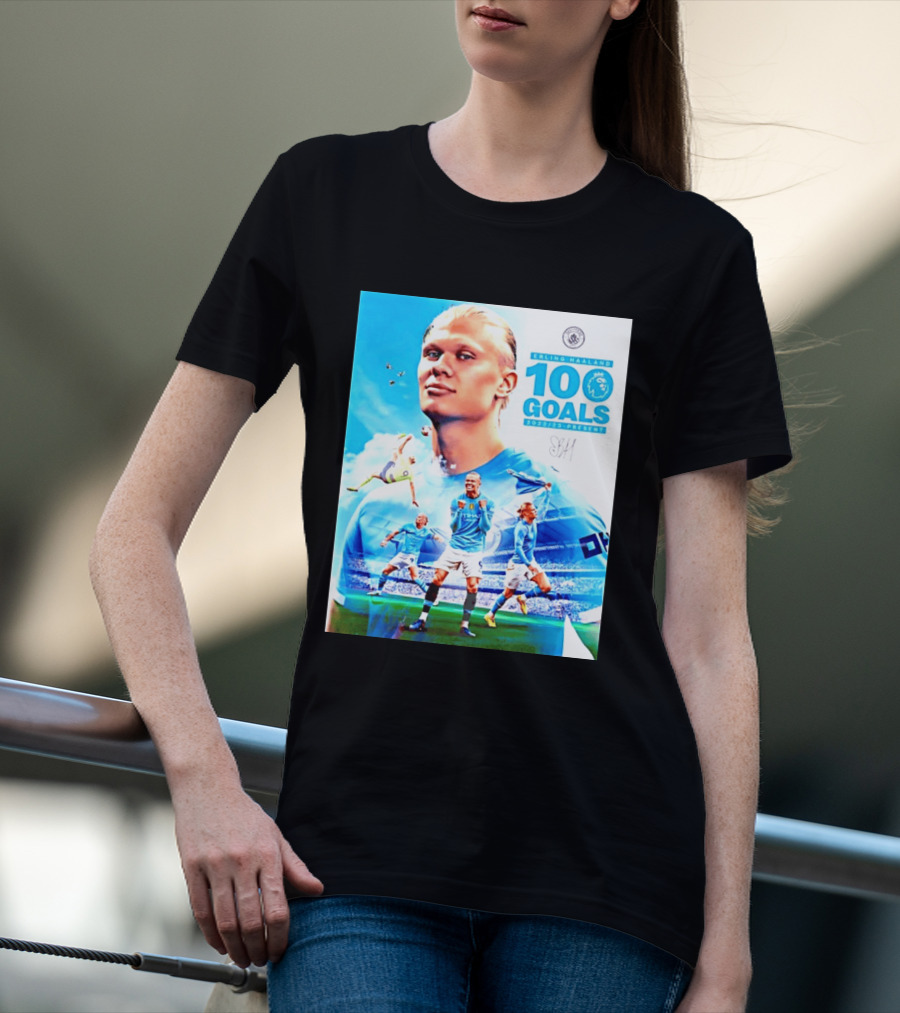 Erling Haaland 100 Goals Premier League 2022 2023 Present T-Shirt