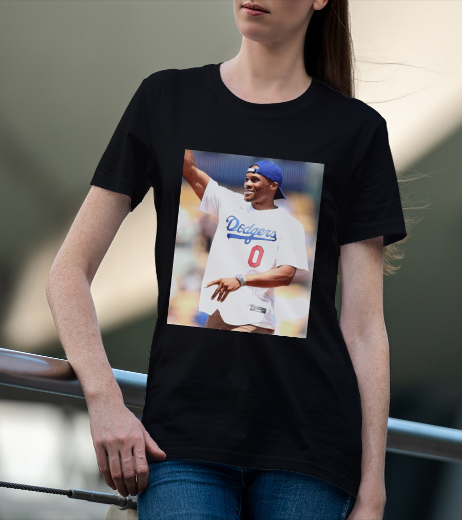 Russell Westbrook Dodgers 0 Jersey Celebration T-Shirt
