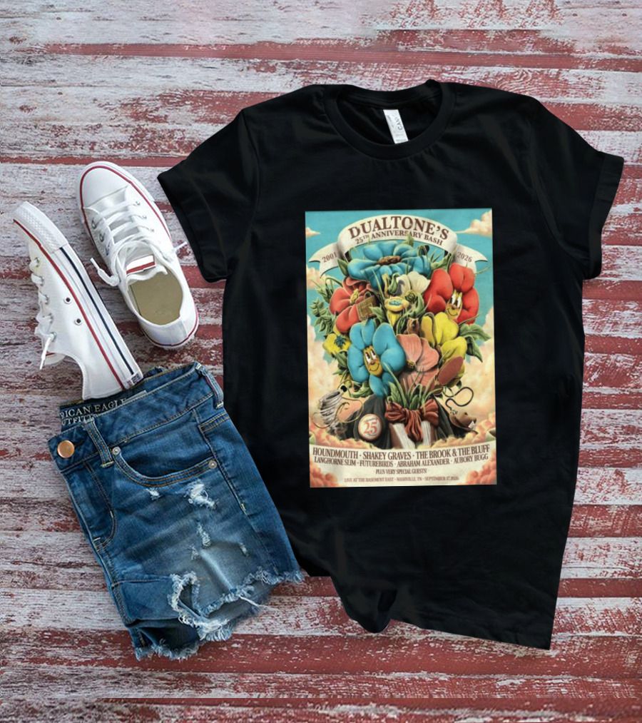 Dualtone's 25th Anniversary Bash September 17, 2026 Nashville Featuring Shakey Graves And The Brook & The Bluff T-Shirt