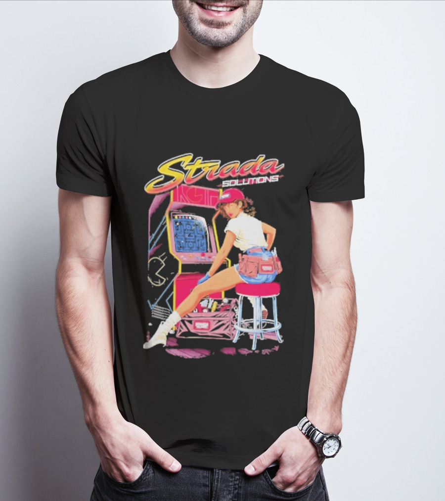 Strada Solutions Arcade Mechanic Retro Gaming T-Shirt