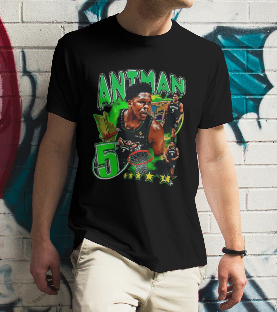 ANITMAN 5 Anthony Edwards Minnesota Timberwolves Welcome To Minnesota T-Shirt