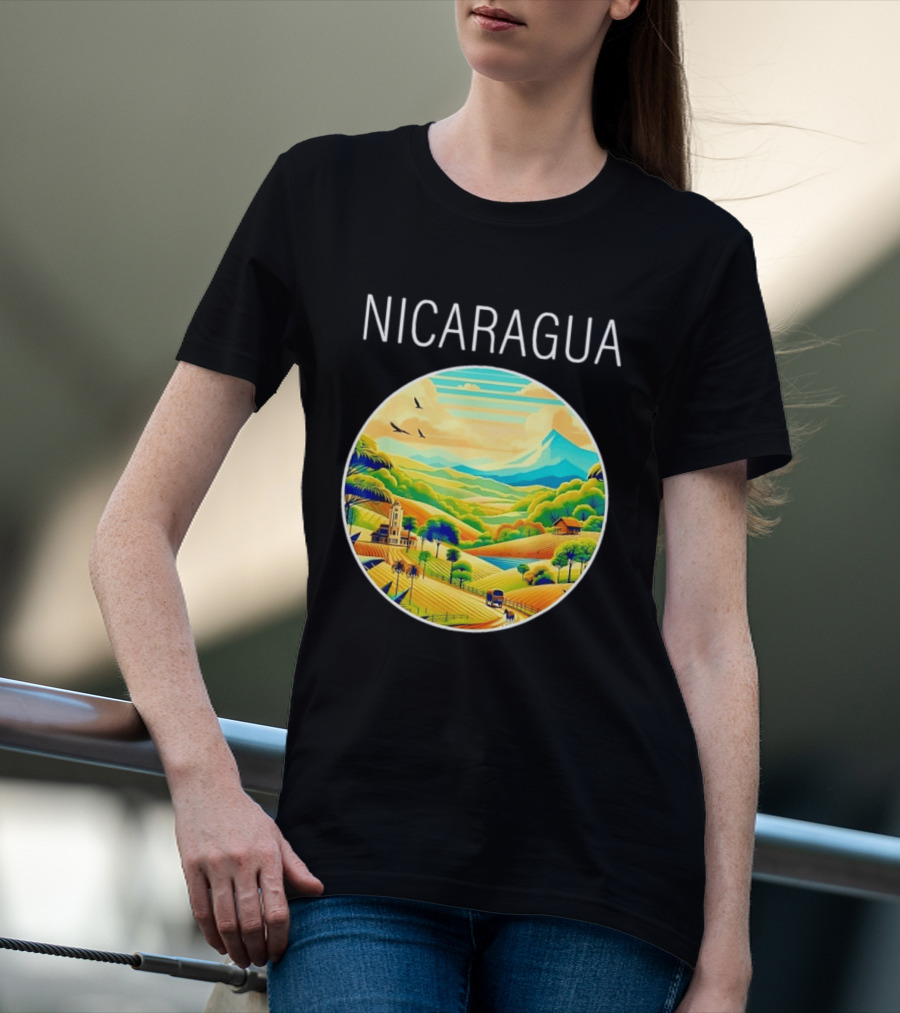 Nicaragua Scenic Landscape Central America Vibrant Mountain View T-Shirt