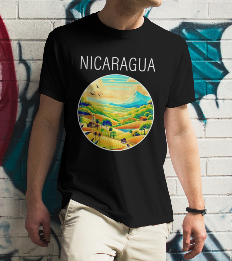 Nicaragua Scenic Landscape Central America Vibrant Mountain View T-Shirt