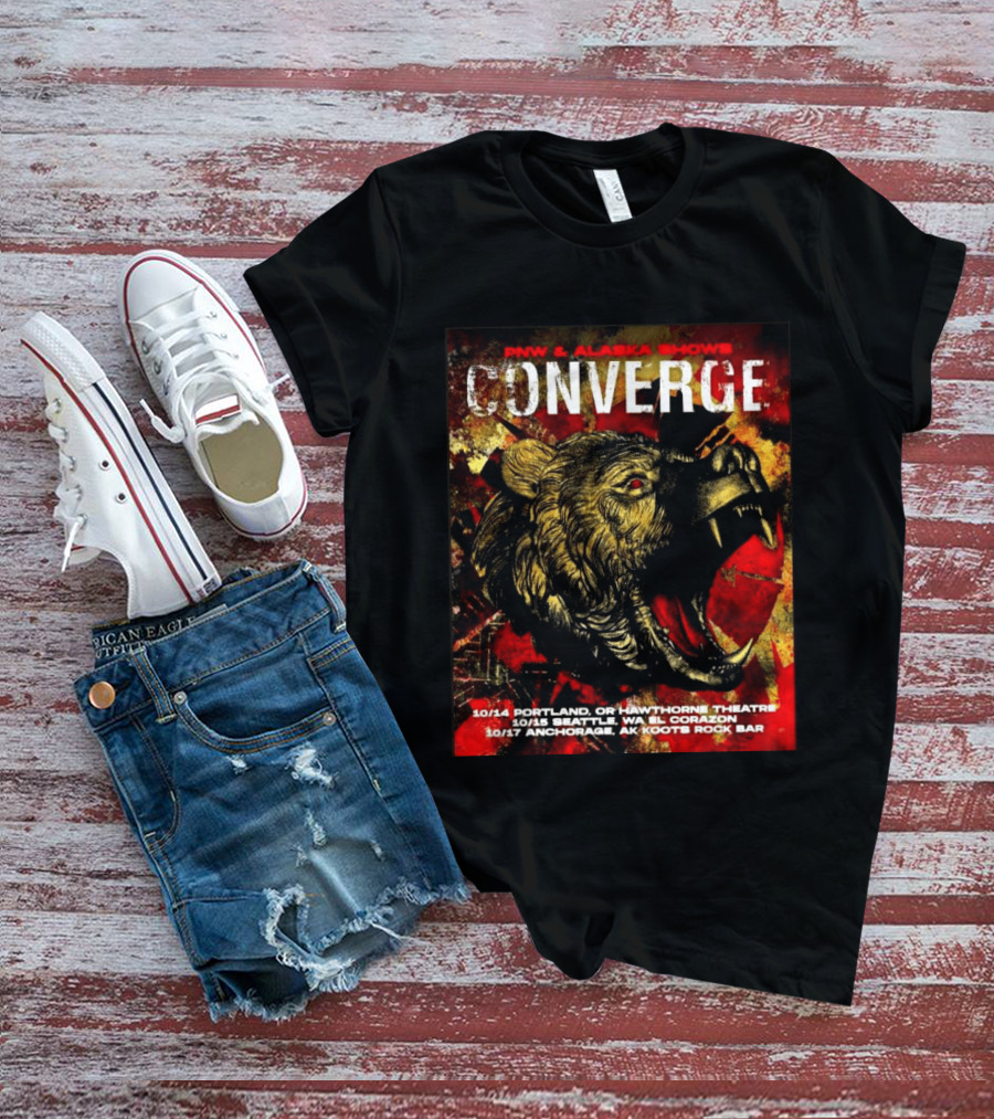 PNW Alaska Shows Converge Bear October Portland Seattle Anchorage Tour Dates T-Shirt