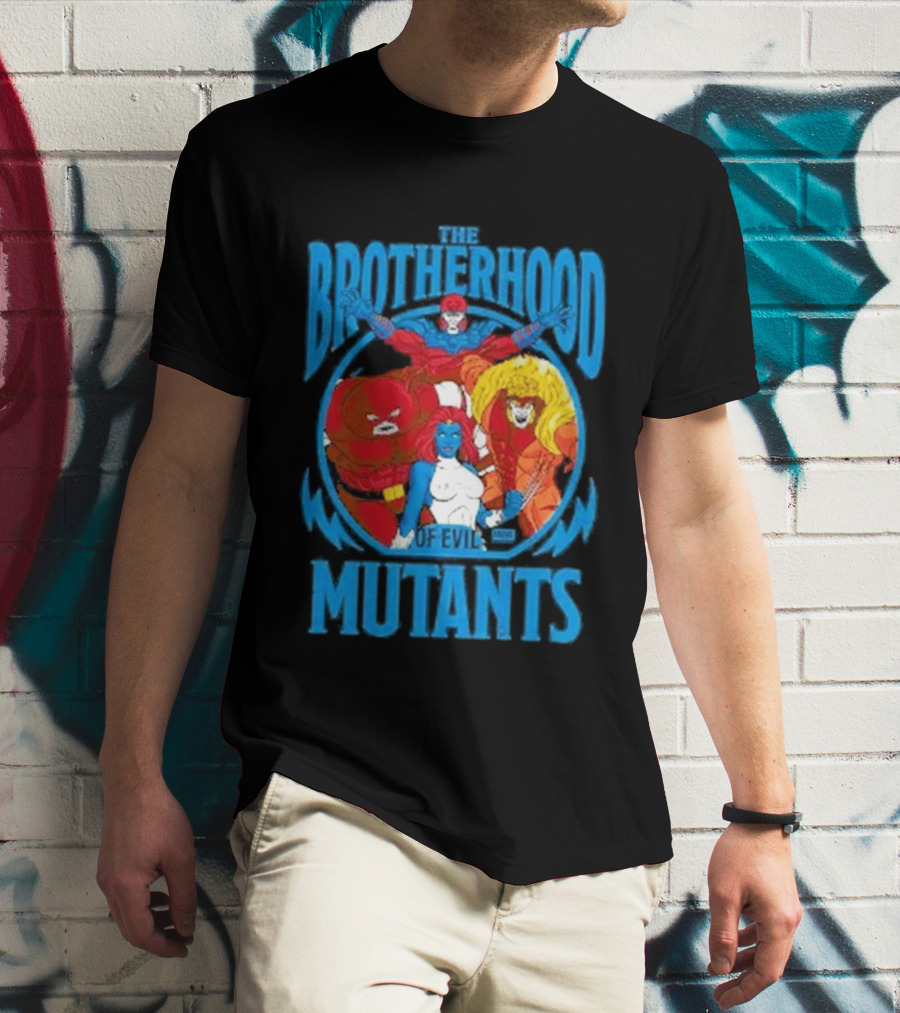 X Men Brotherhood Of Evil Mutants Cropped Mystique Sabretooth Blob T-Shirt