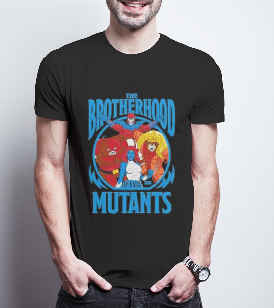 X Men Brotherhood Of Evil Mutants Cropped Mystique Sabretooth Blob T-Shirt