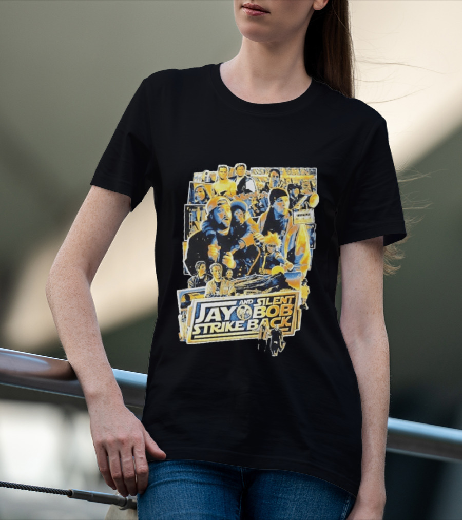 Jay And Silent Bob Strike Back Movie Collage Kevin Smith T-Shirt