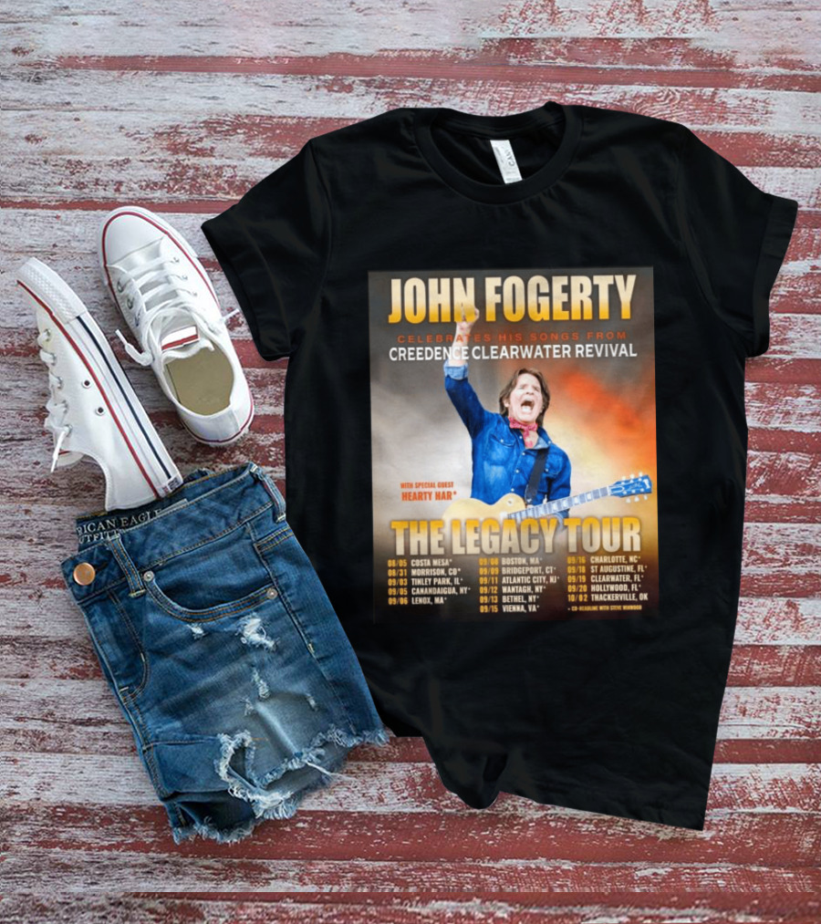 John Fogerty Celebrates His Songs From Creedence Clearwater Revival The Legacy Tour With Hearty Har Dates And Locations T-Shirt