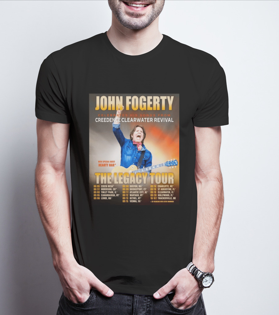 John Fogerty Celebrates His Songs From Creedence Clearwater Revival The Legacy Tour With Hearty Har Dates And Locations T-Shirt