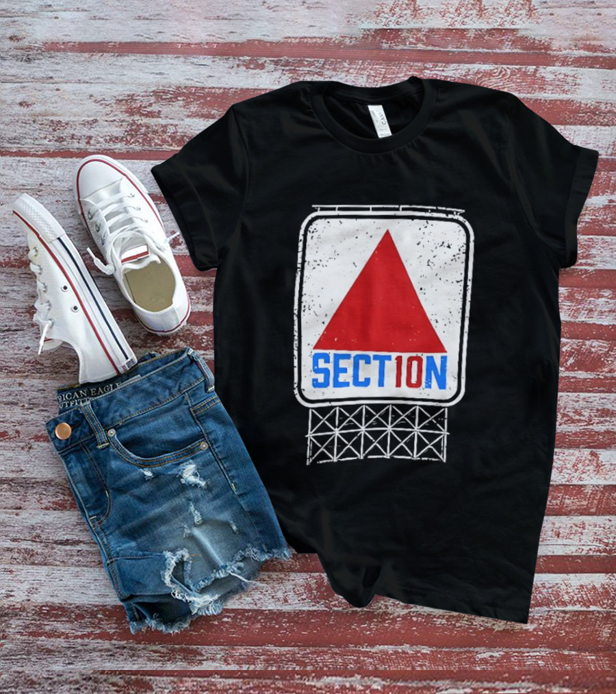 Section 10 Boston Red Sox Fenway Park Baseball Triangular Sign T-Shirt