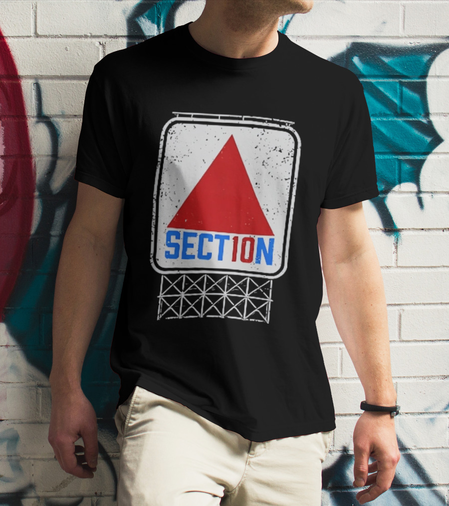 Section 10 Boston Red Sox Fenway Park Baseball Triangular Sign T-Shirt