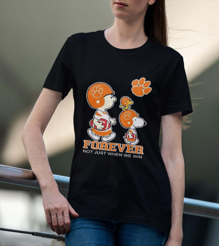 Snoopy Woodstock Charlie Brown Clemson Tigers Forever Not Just When We Win T-Shirt