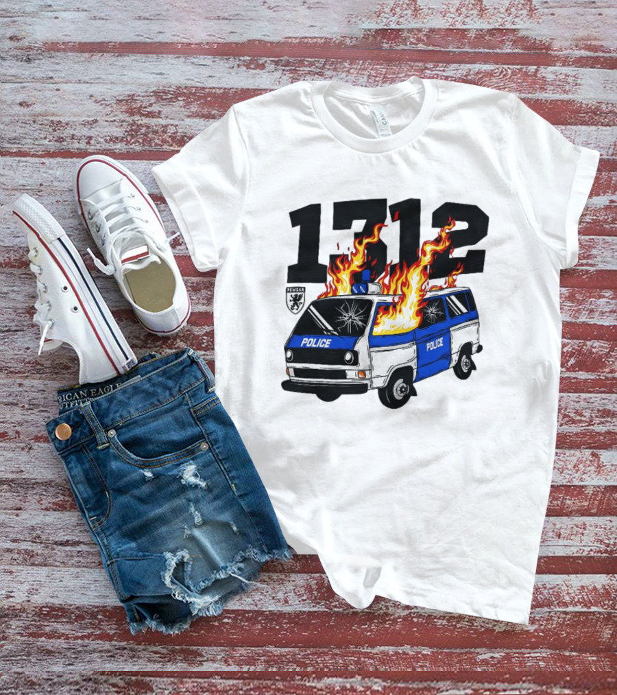 1312 Burning Police Van PGwear Anti Police T-Shirt